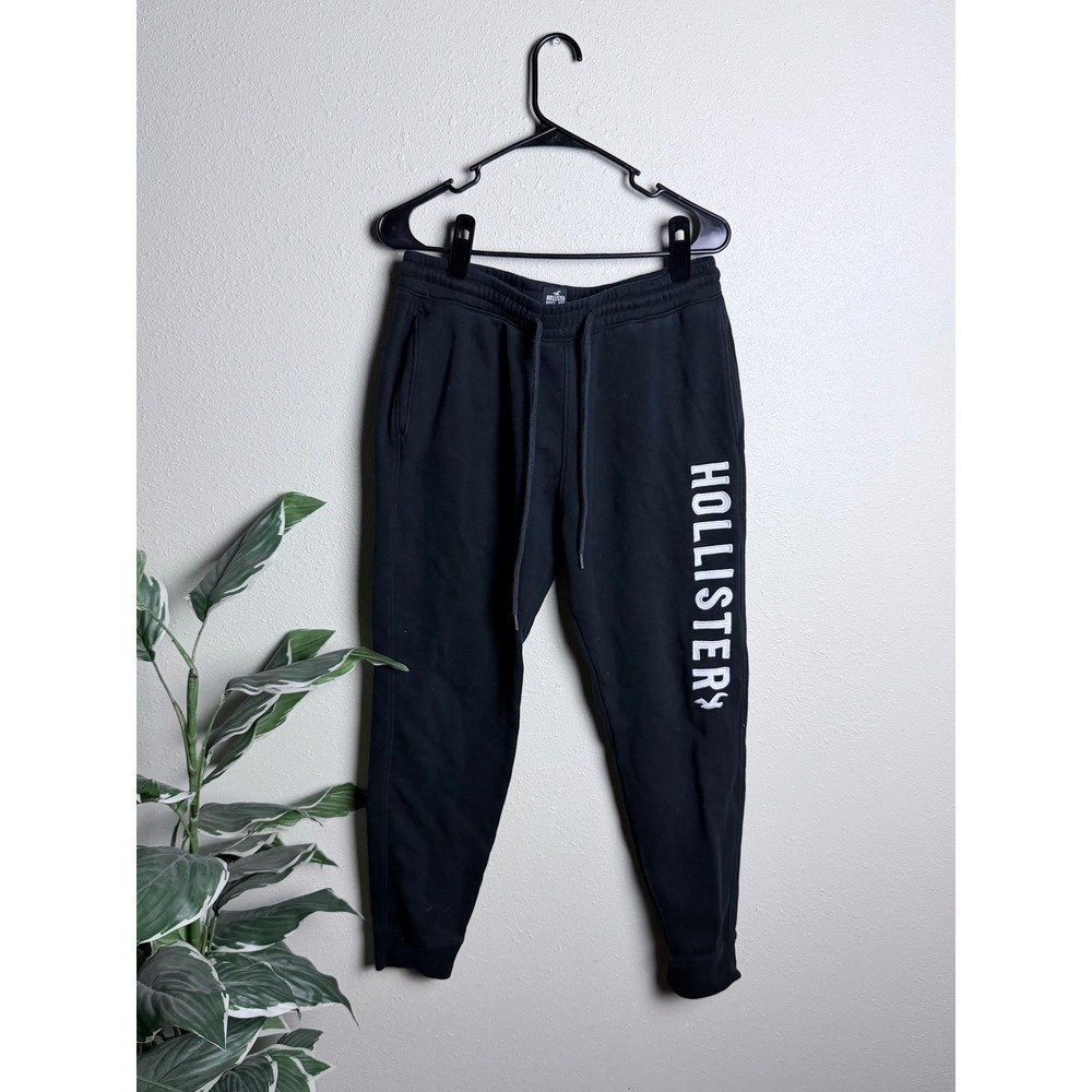 Hollister Must-Have Collection Black Logo Graphic Jogger Sweatpants Mens L